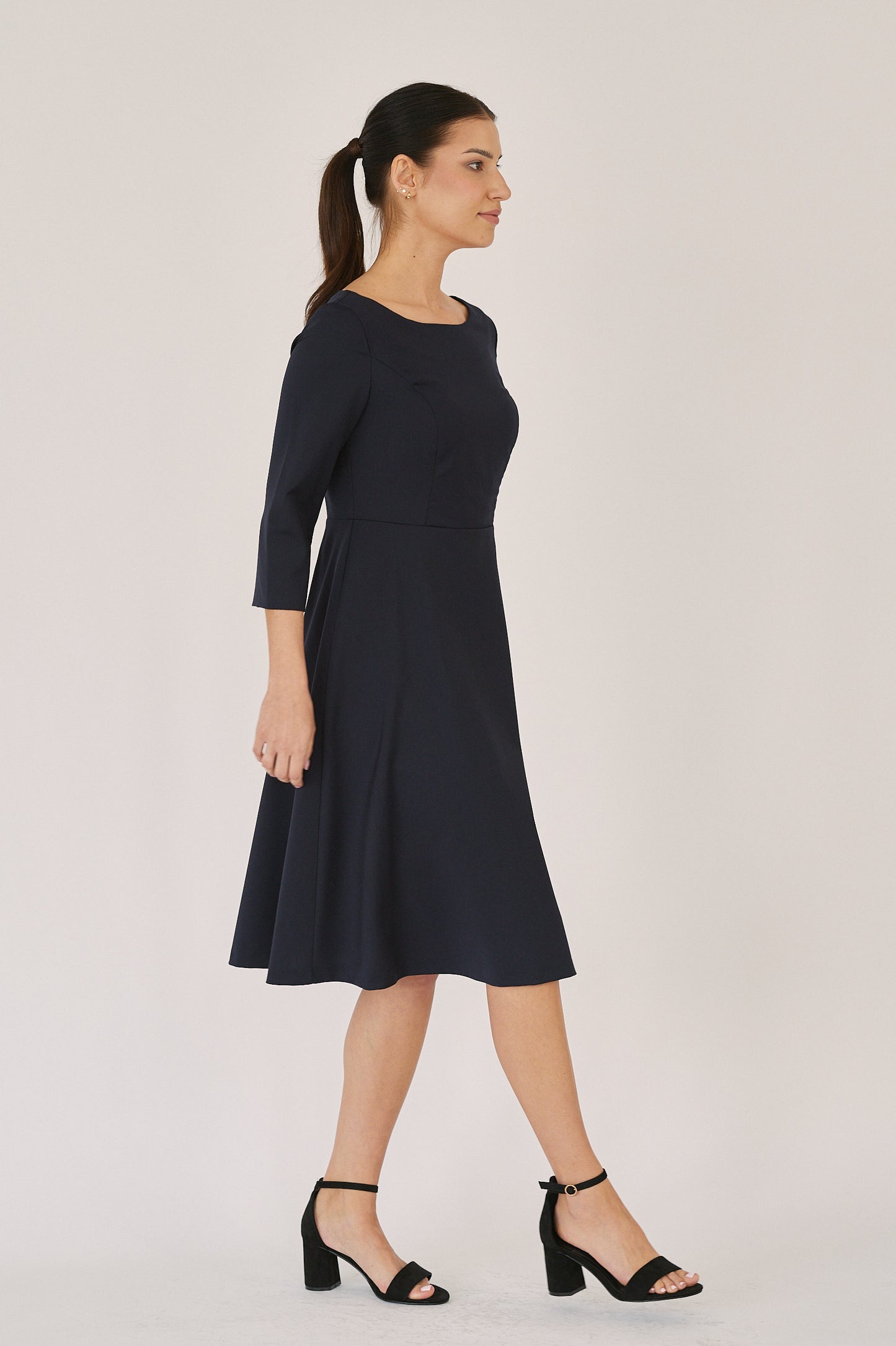 Asteria Dress - Twilight Navy in Virgin Wool