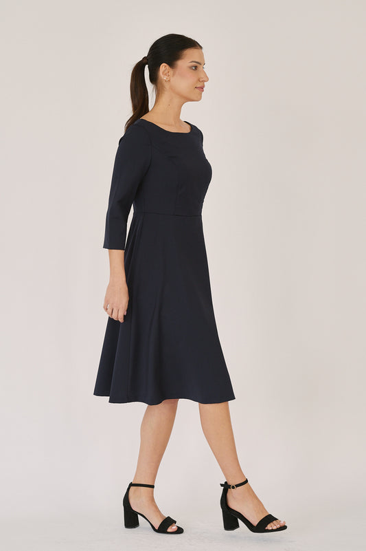 Asteria Dress - Twilight Navy in Virgin Wool