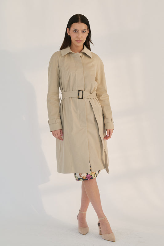 Edith Trench Coat - Light Beige Mist