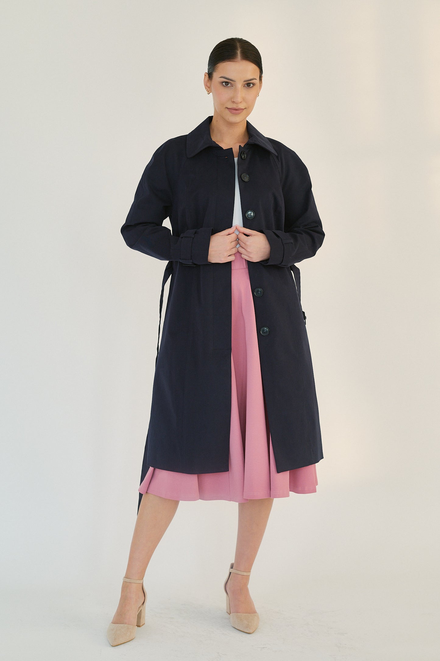 Edith Trench Coat - Twilight Navy