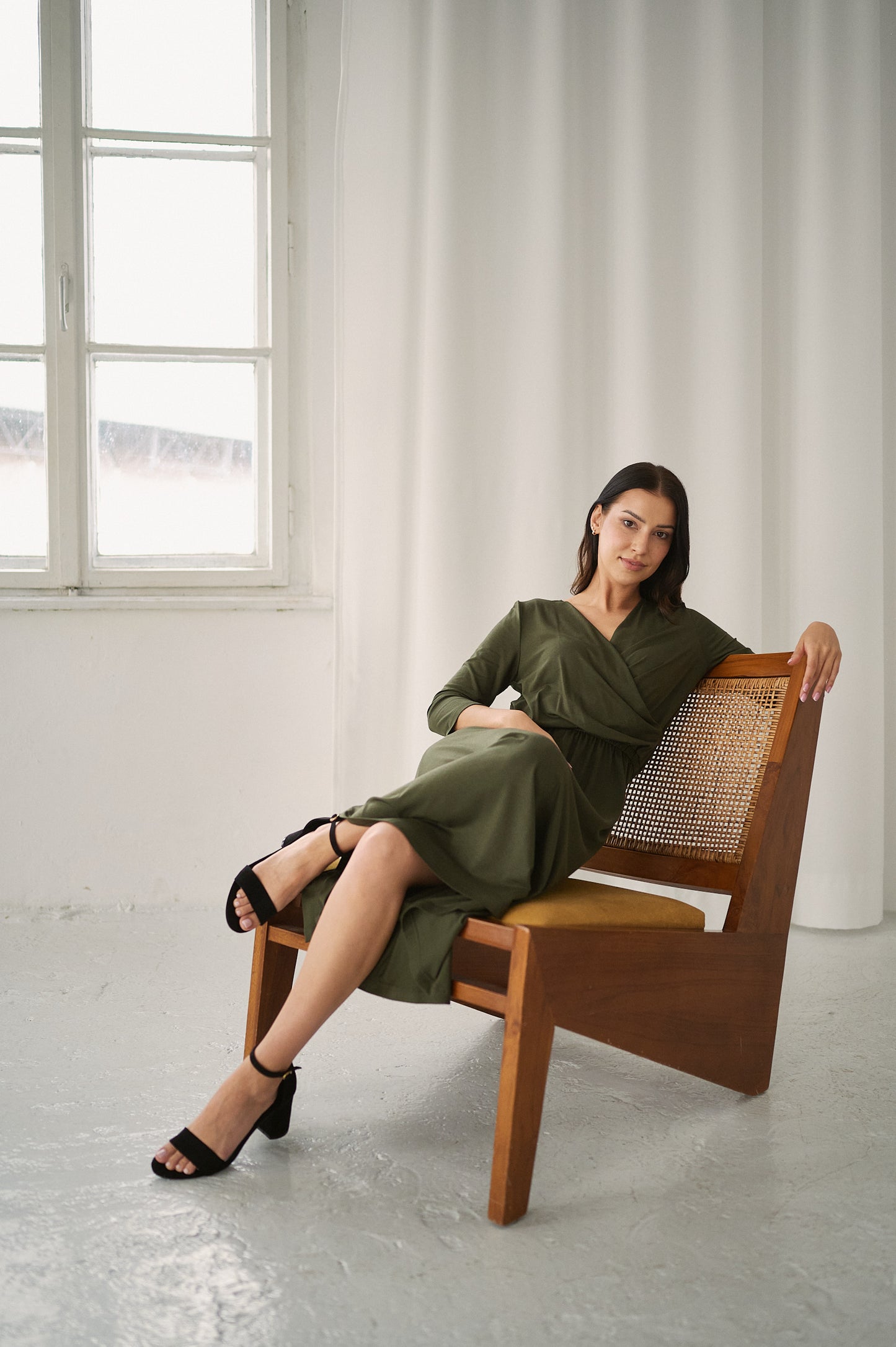 Rita Dress - Deep Olive