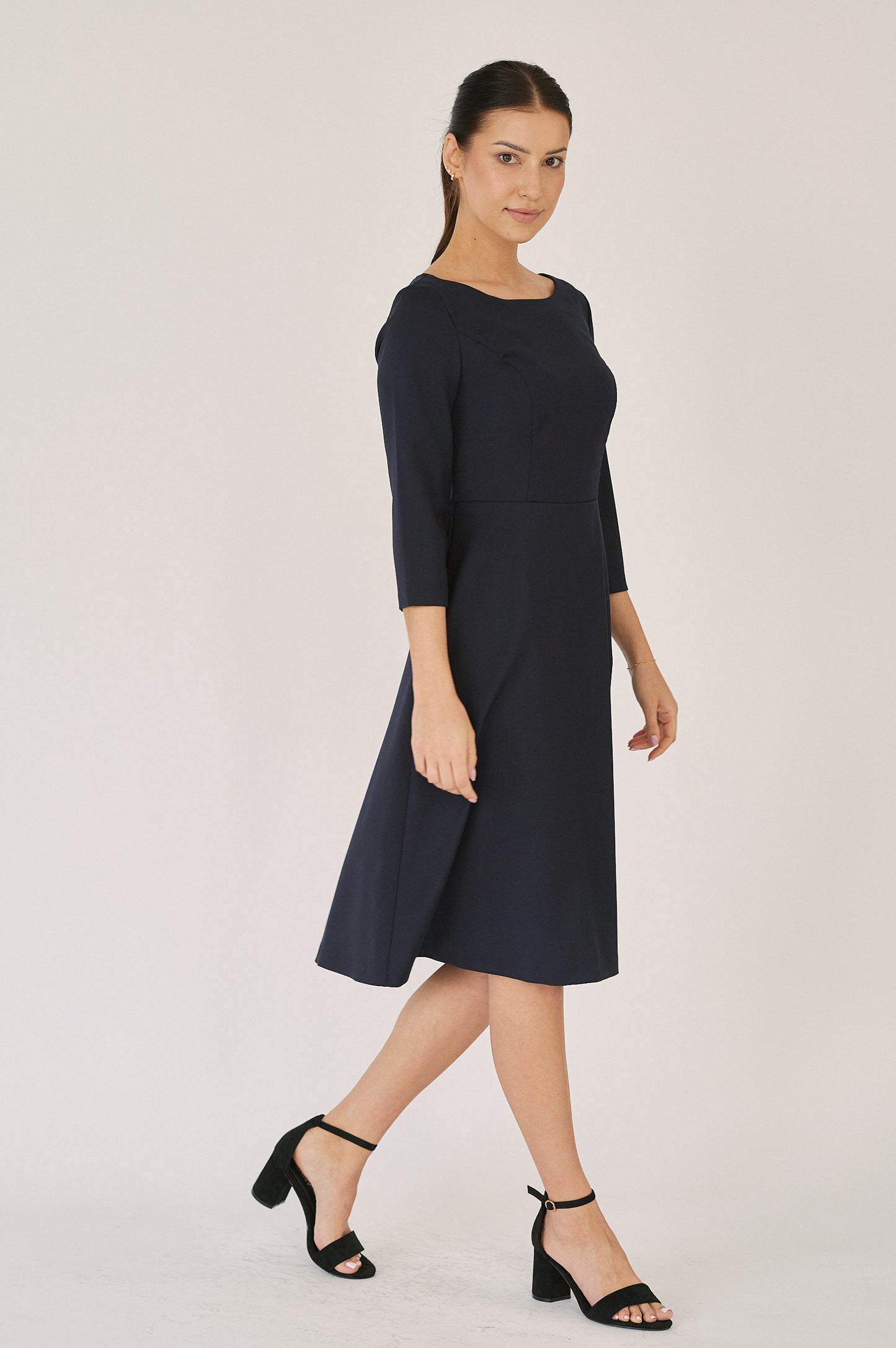 Asteria Dress - Twilight Navy in Virgin Wool