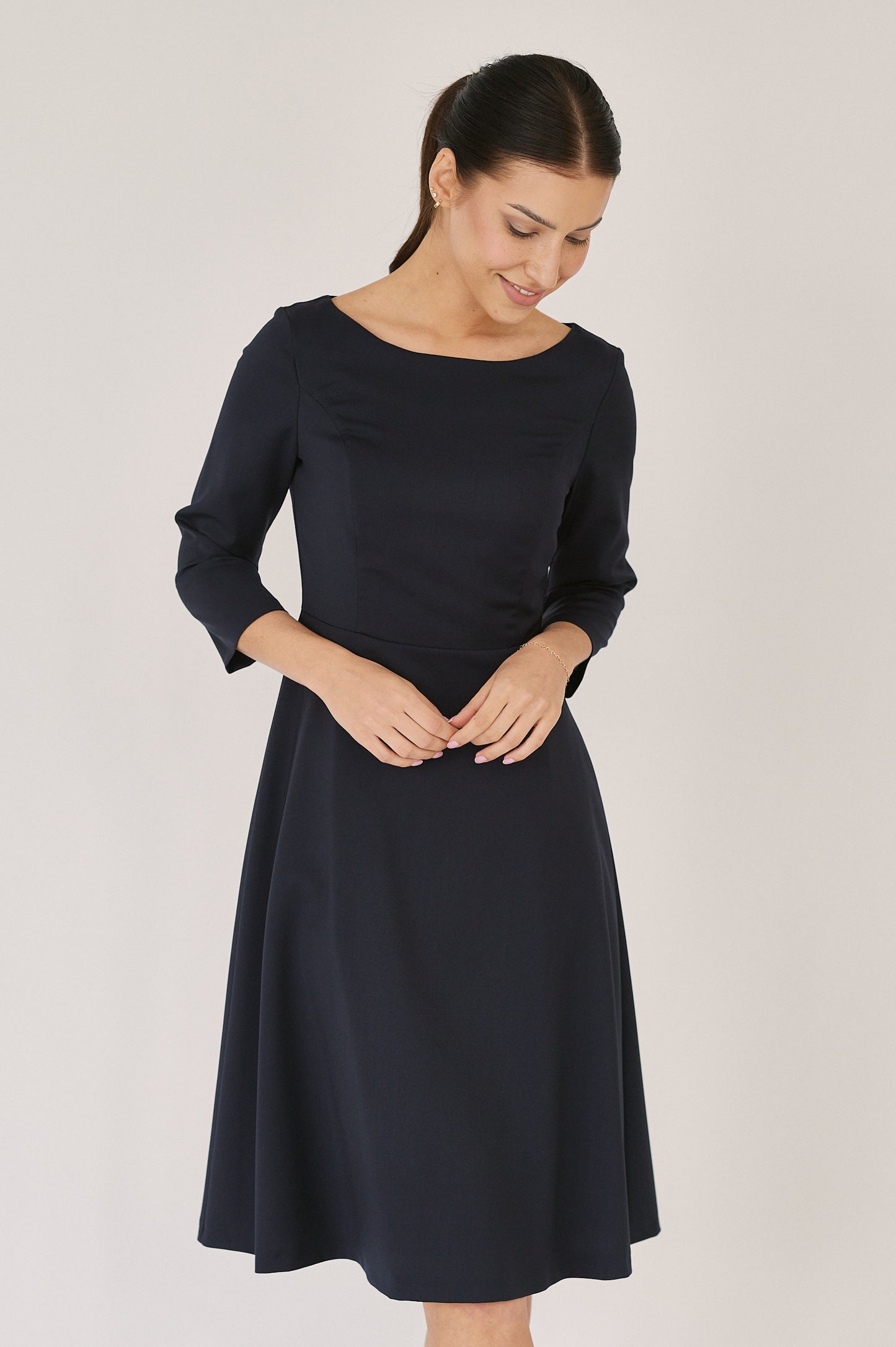 Asteria Dress - Twilight Navy in Virgin Wool