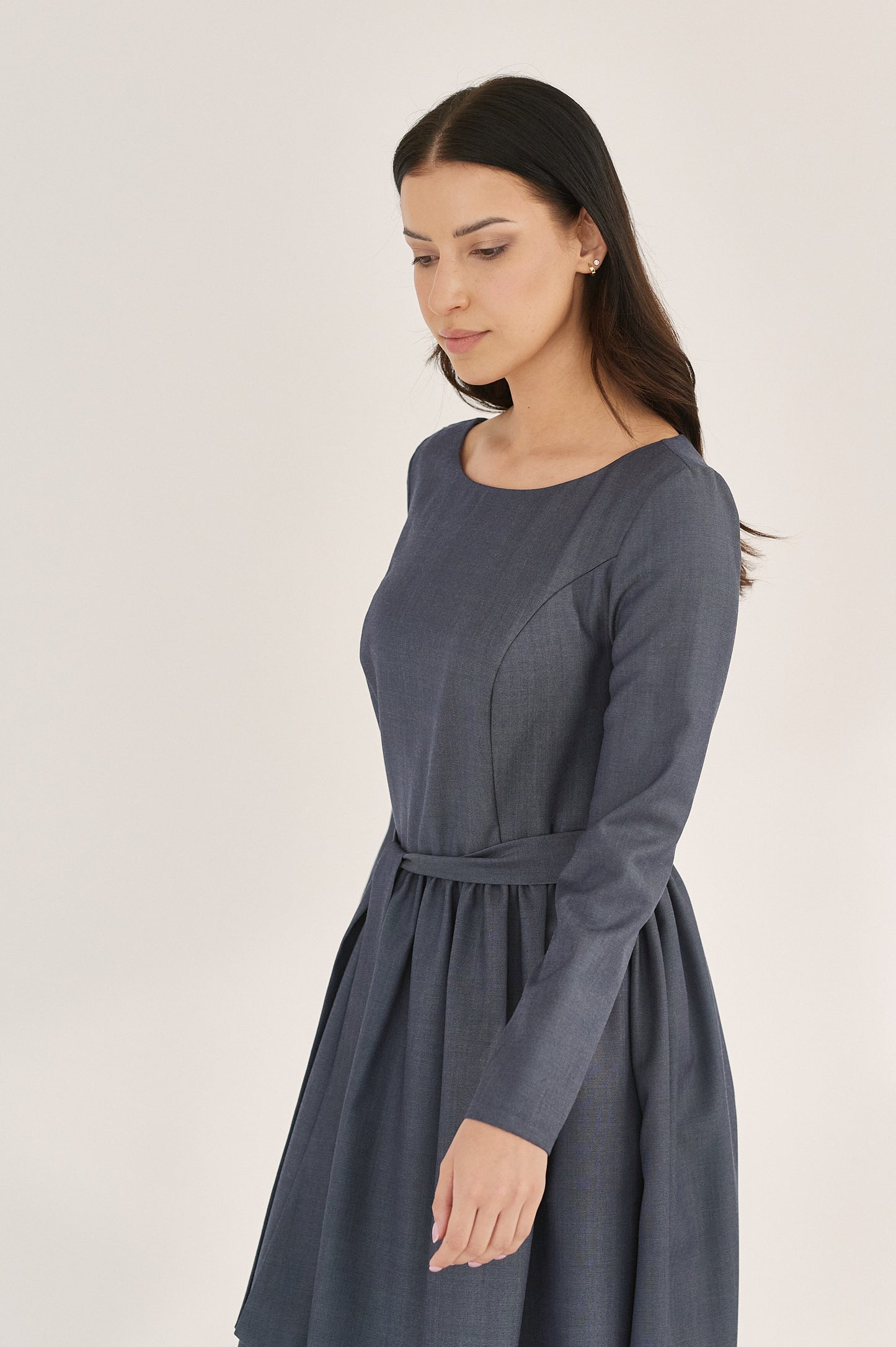 Melia Dress - Twilight Blue in Wool & Silk