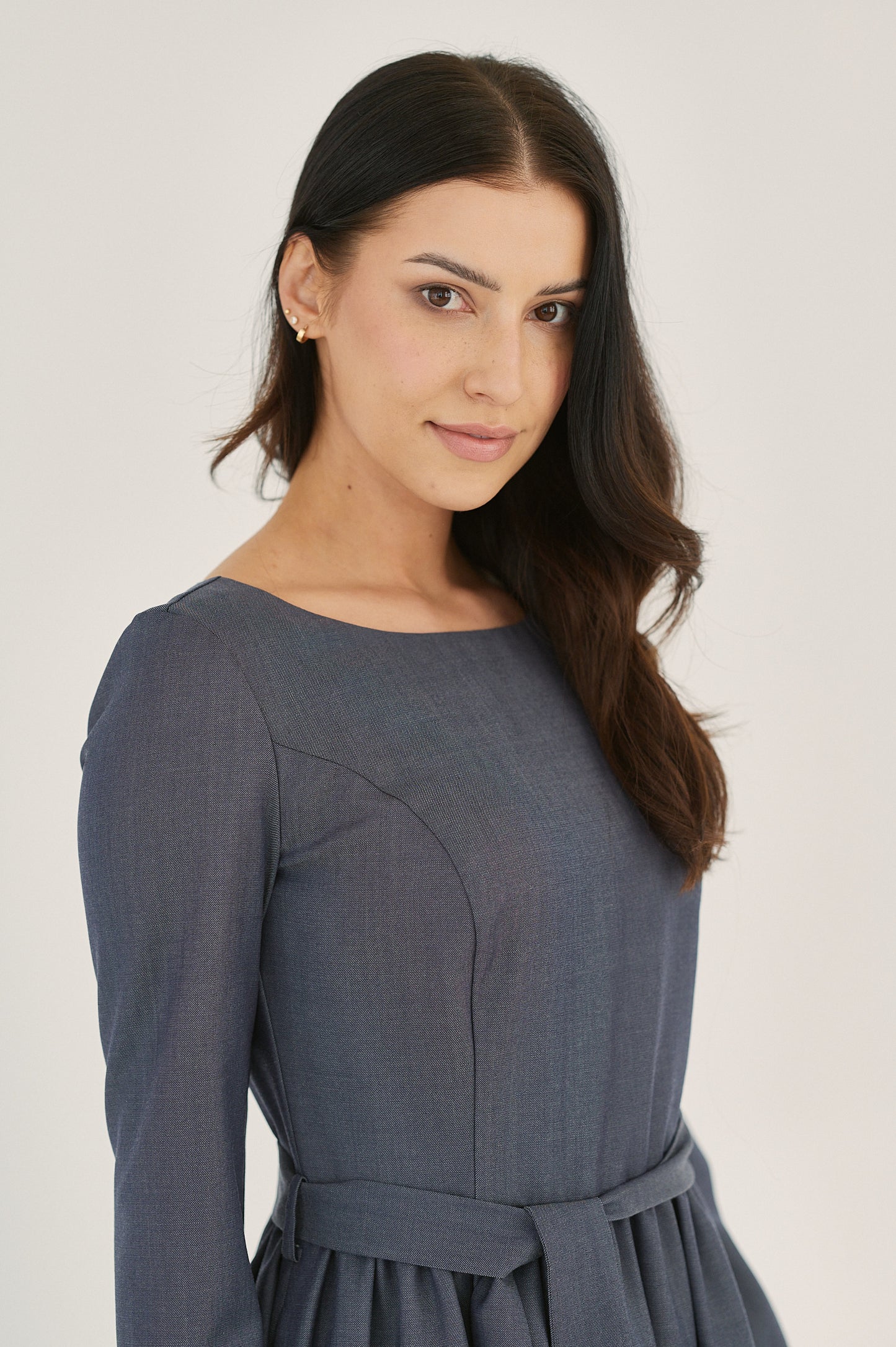 Melia Dress - Twilight Blue in Wool & Silk