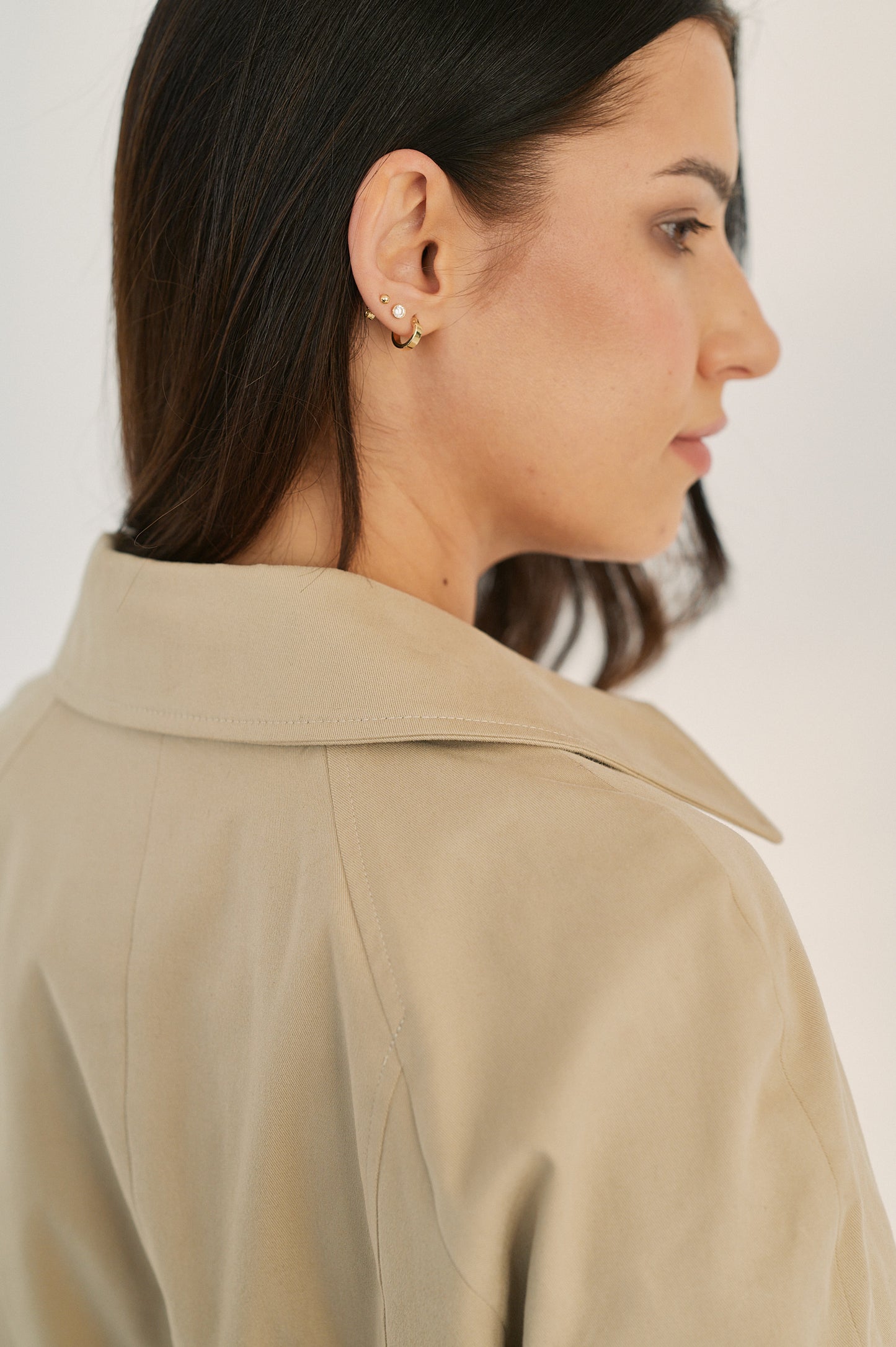 Edith Trench Coat - Light Beige Mist