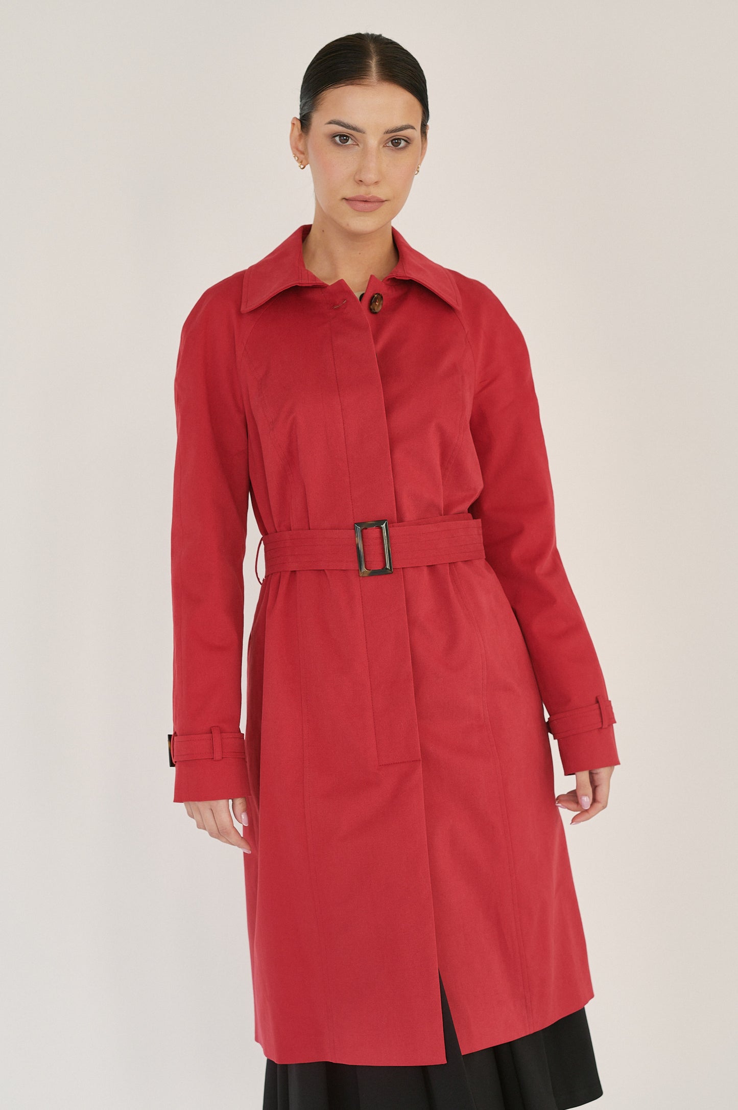 Edith Trench Coat - Rosehip Red