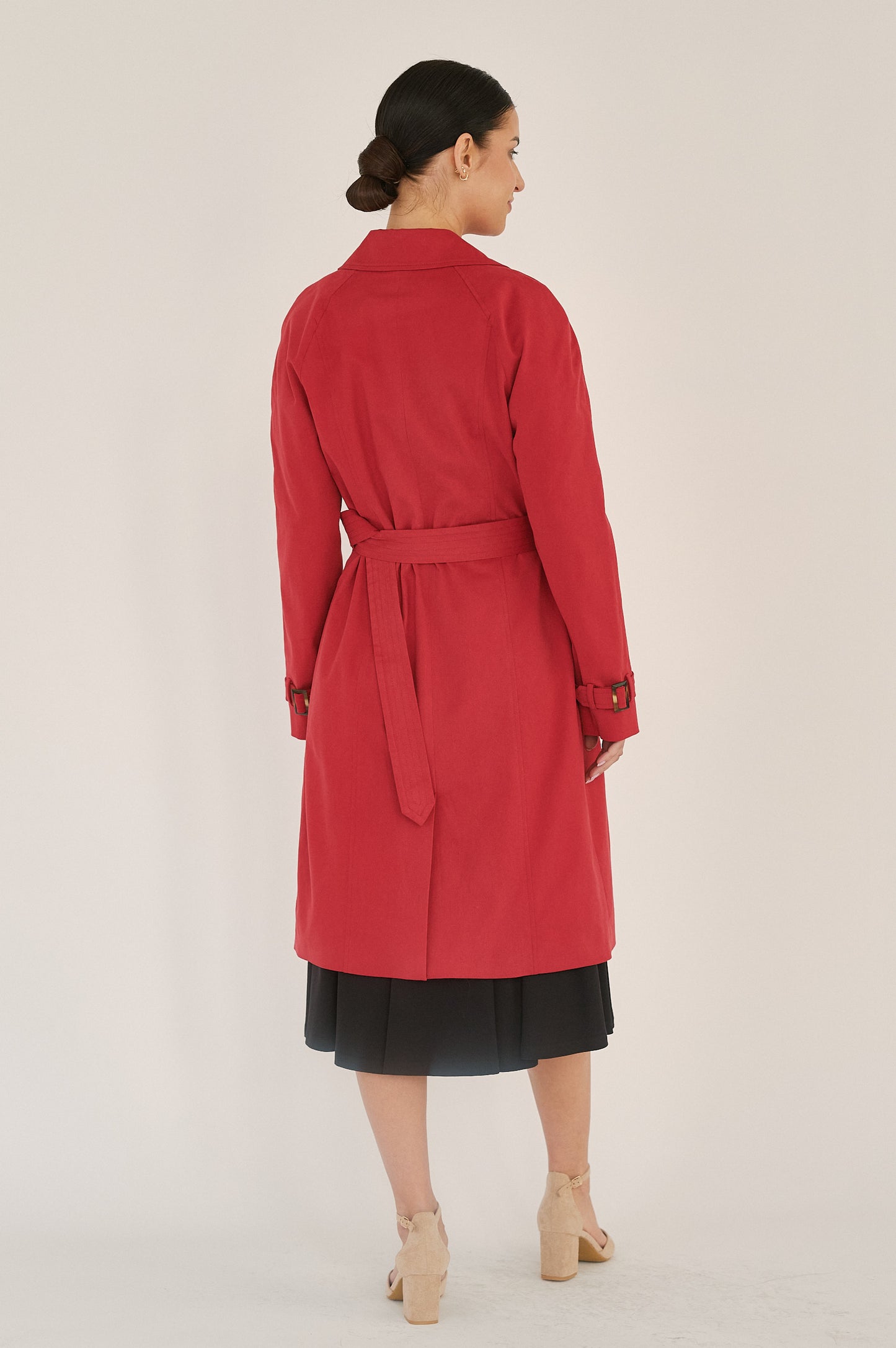 Edith Trench Coat - Rosehip Red