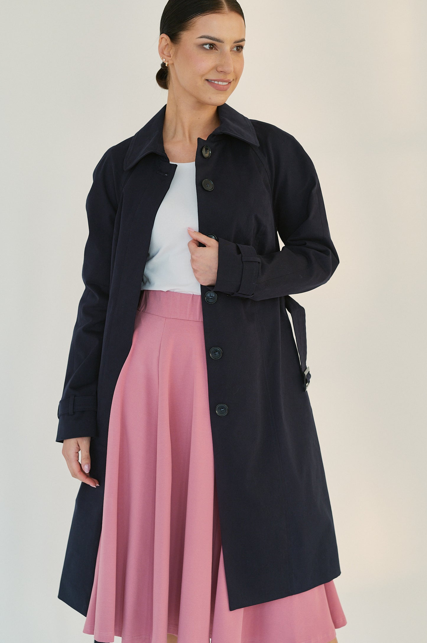 Edith Trench Coat - Twilight Navy