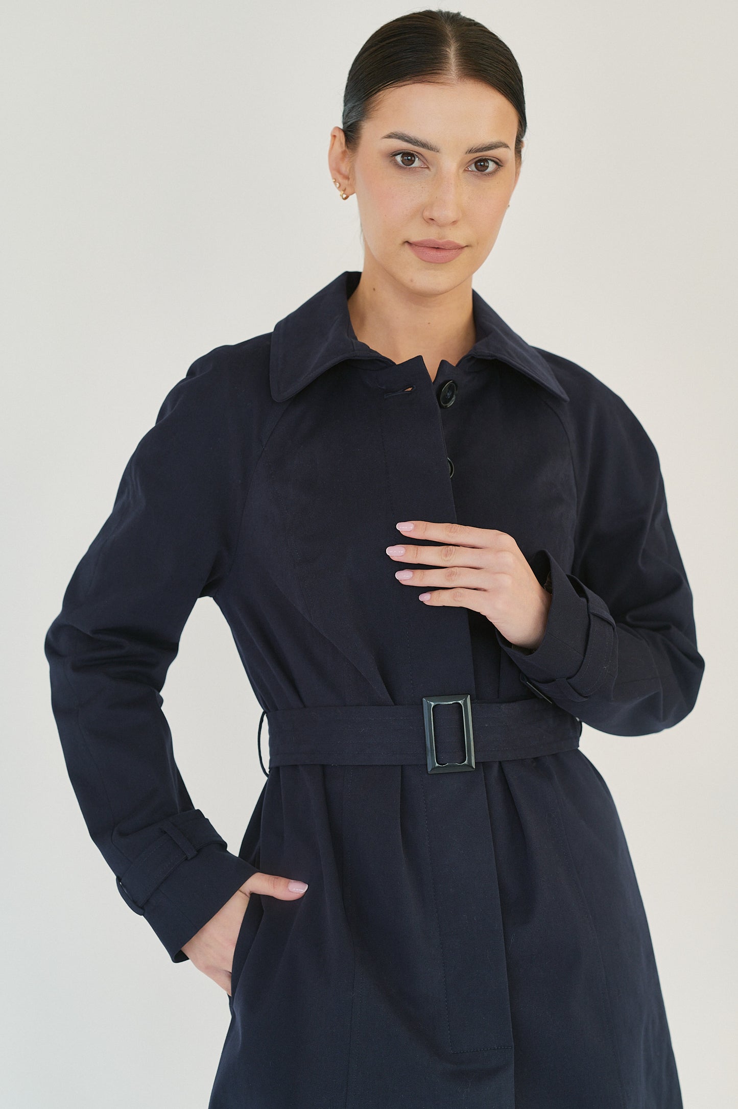 Edith Trench Coat - Twilight Navy