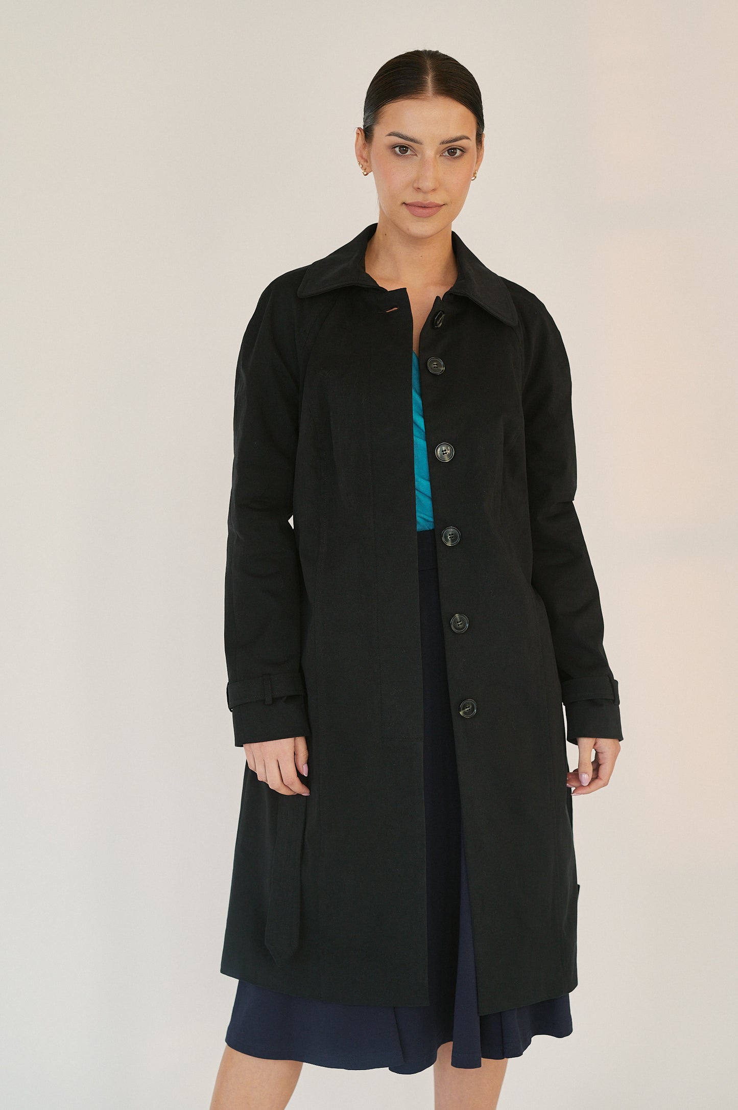Edith Trench Coat - Ink Black