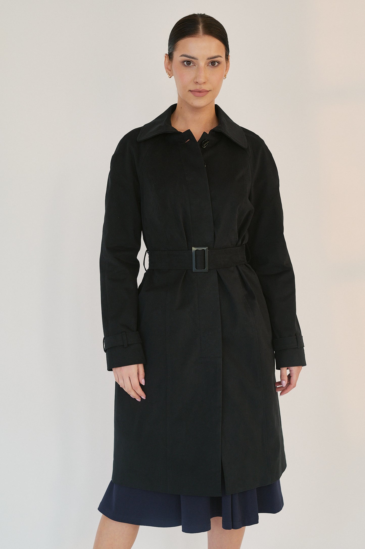 Edith Trench Coat - Ink Black
