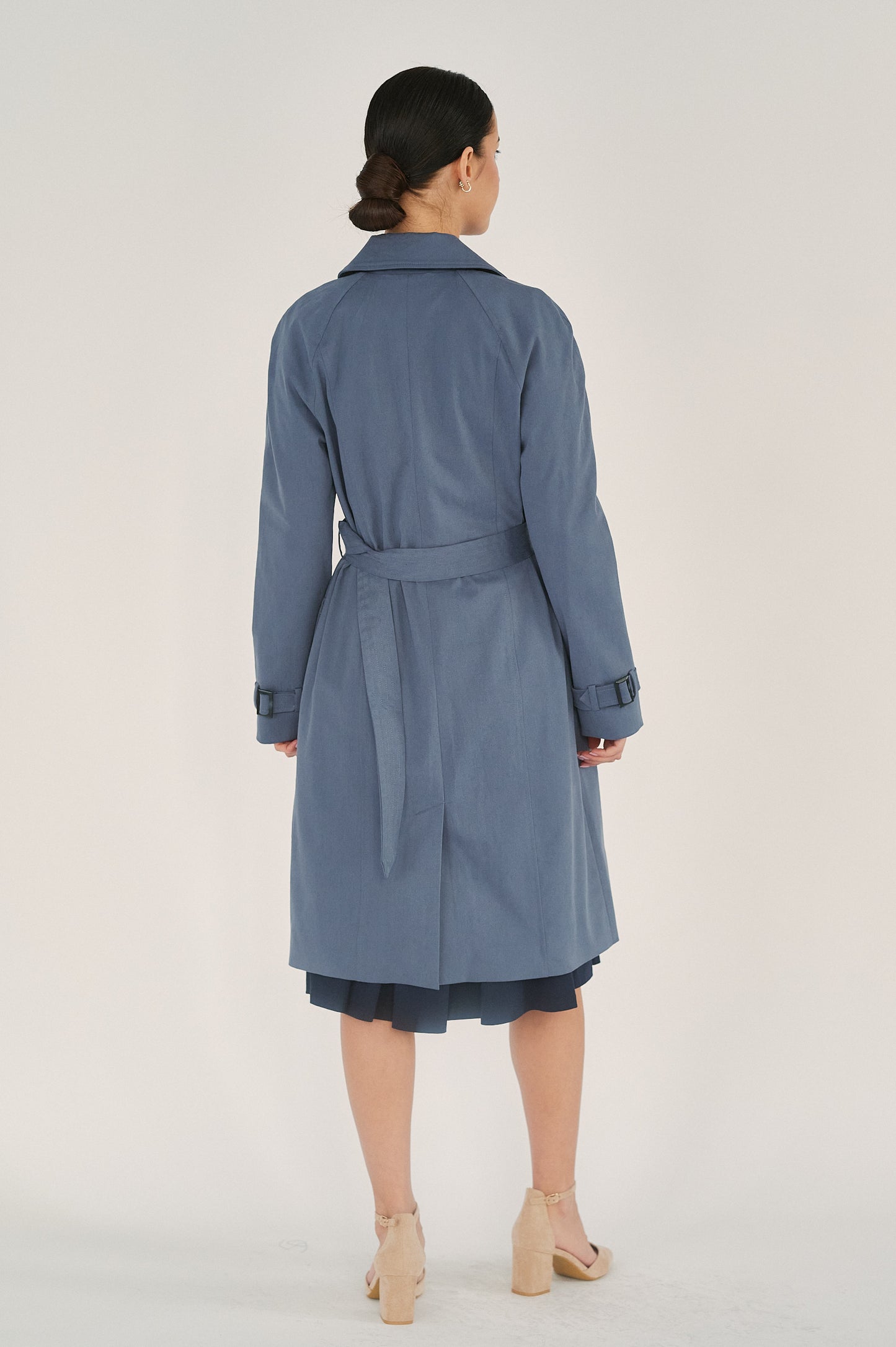 Edith Trench Coat - Storm Blue