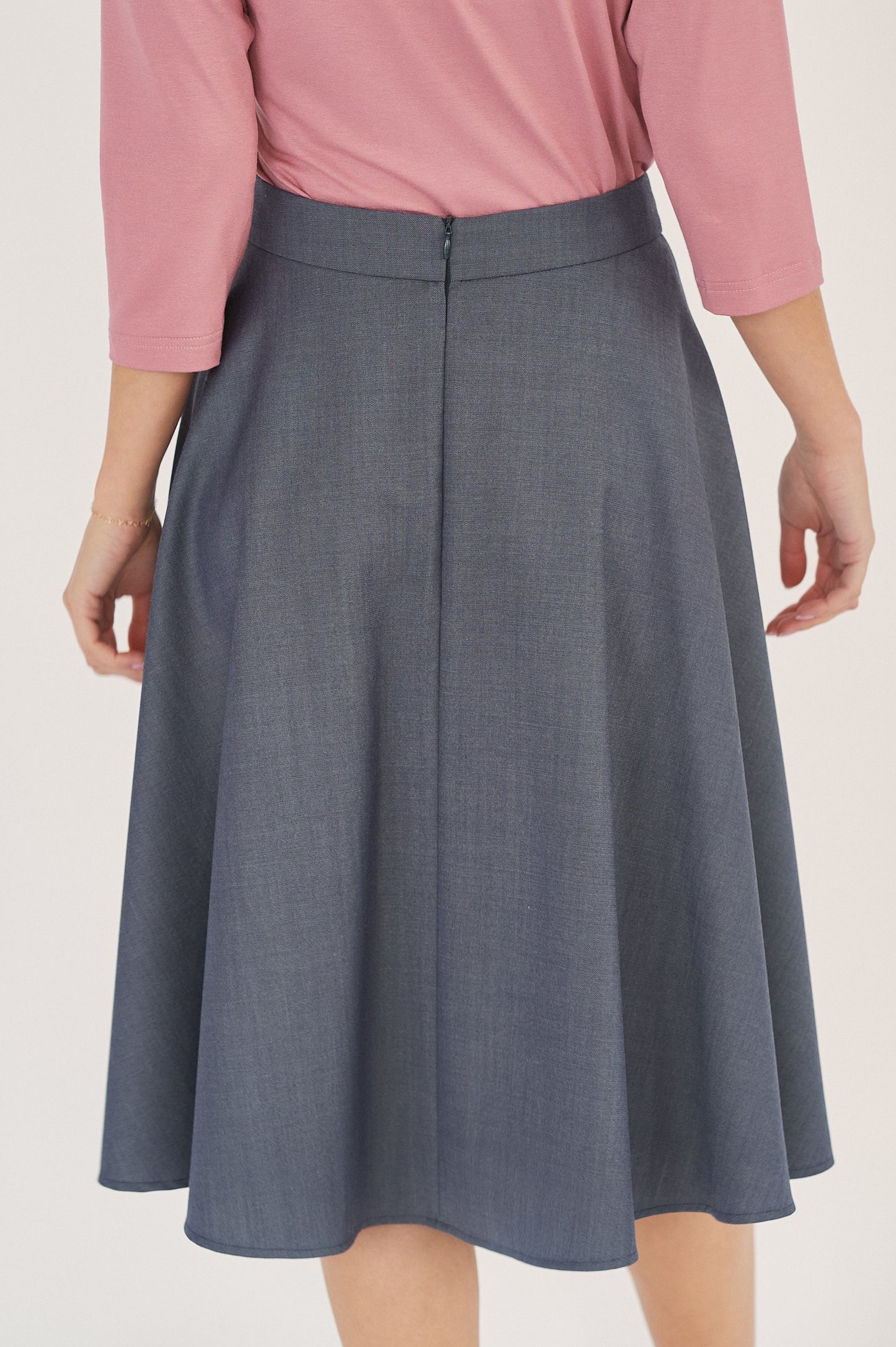 Carissa Skirt - Twilight Blue in Wool & Silk