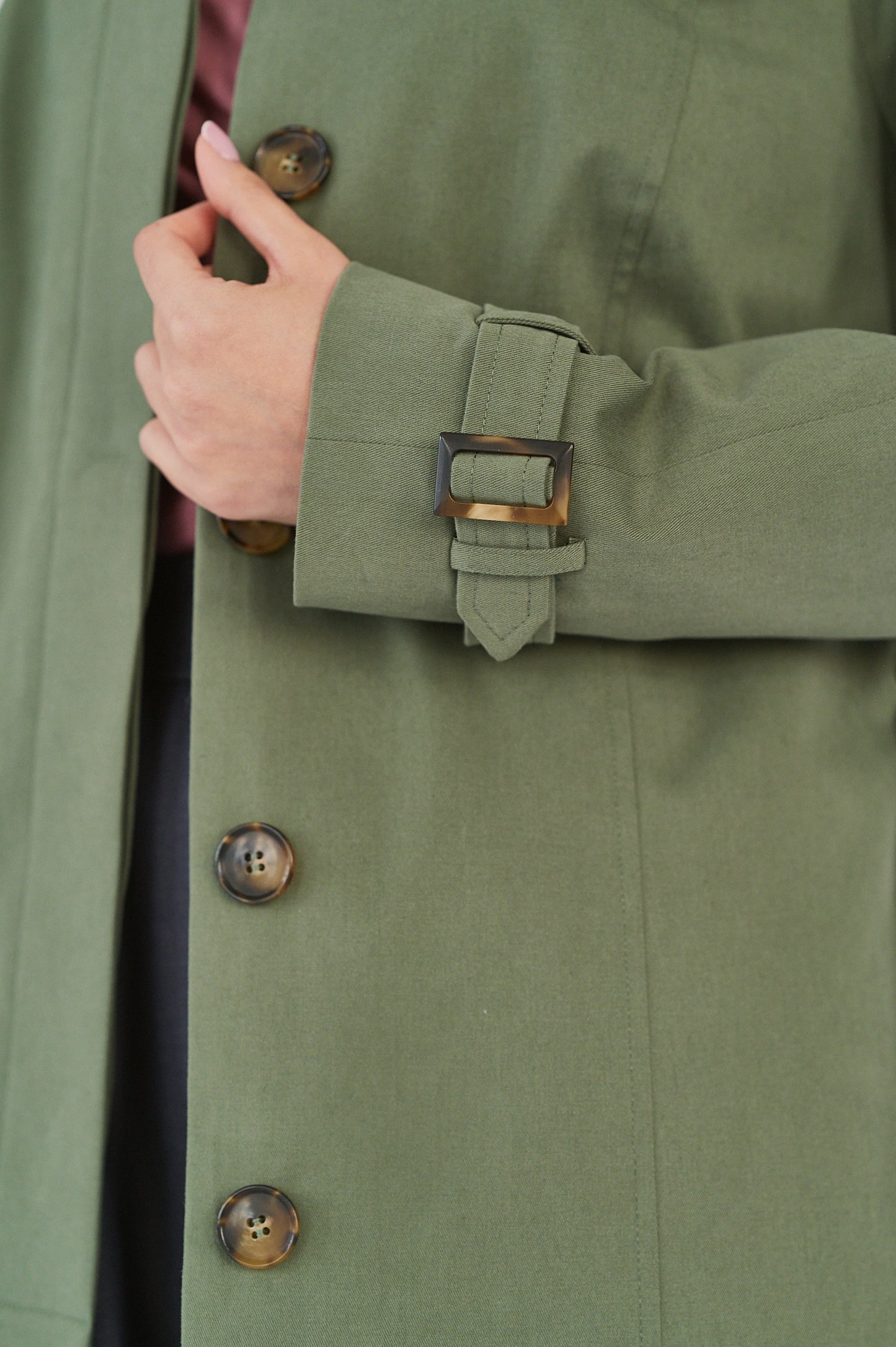 Edith Trench Coat - Soft Olive