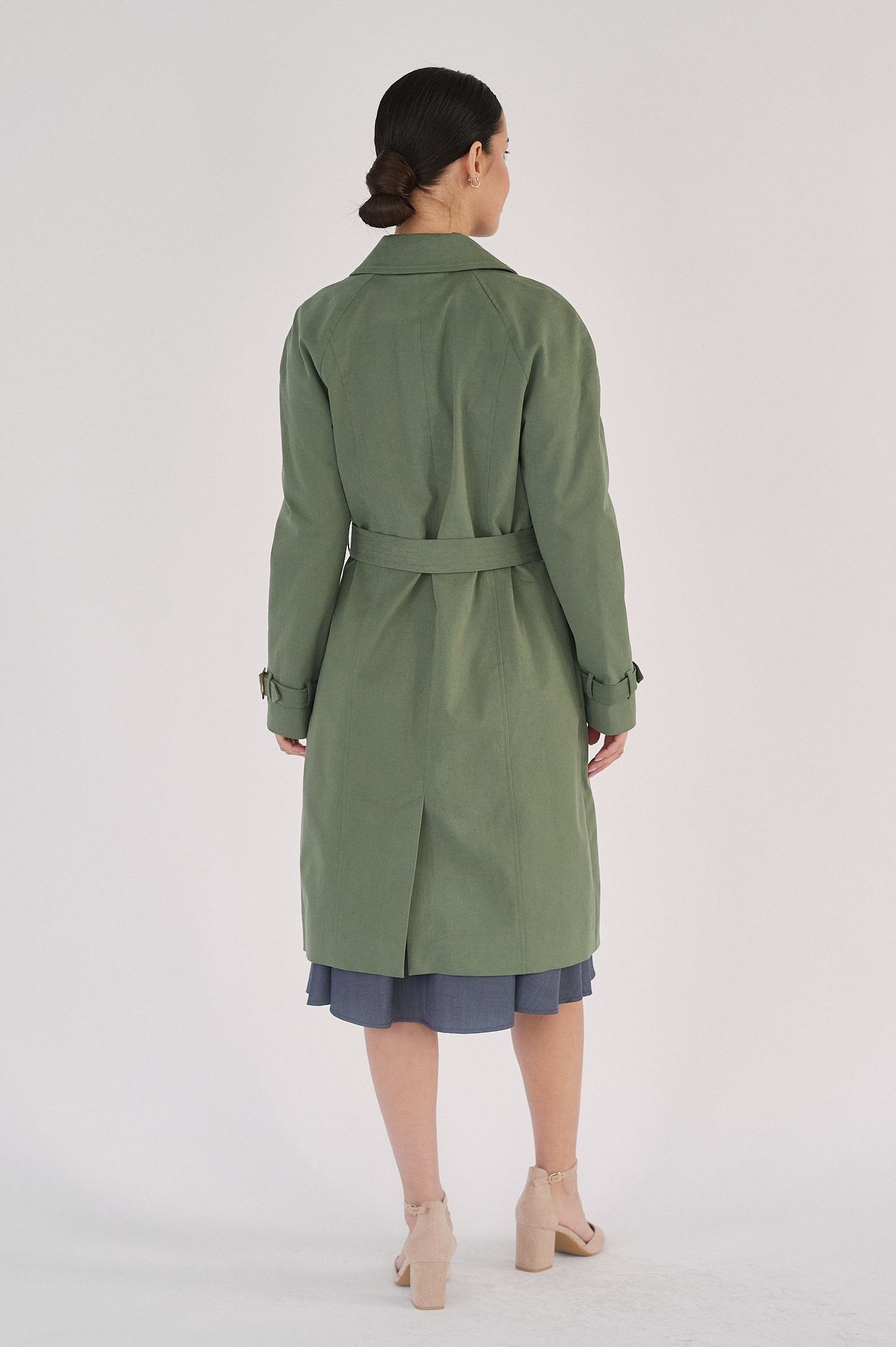 Edith Trench Coat - Soft Olive